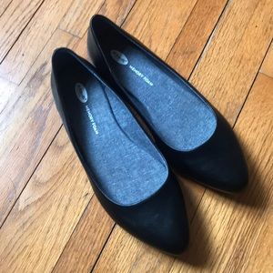Dr Scholls black flats- worn once!